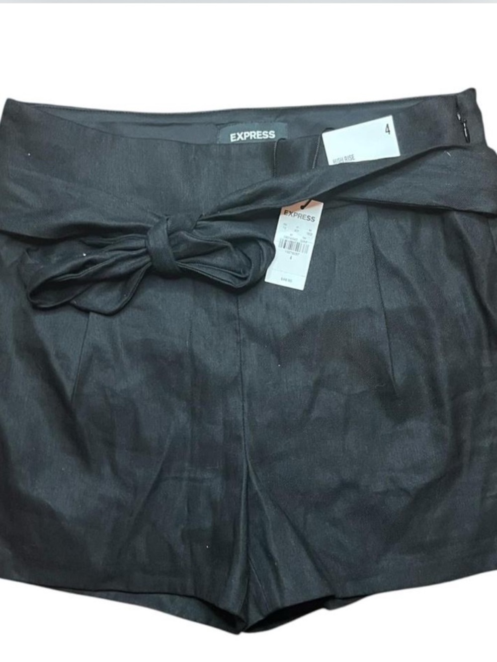 Express Black High-Waist Tie-Front Shorts